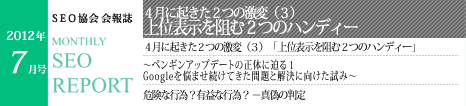 SEO協会会報誌「MONTHLY SEO REPORT」2012年7月号