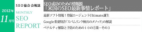 SEO協会会報誌「MONTHLY SEO REPORT」2012年11月号
