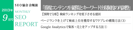 SEO協会会報誌「MONTHLY SEO REPORT」2013年9月号